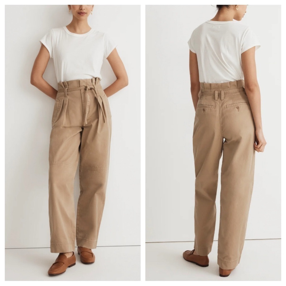 New! Madewell Paperbag Trench Trousers in (Re)generative Chino 35184